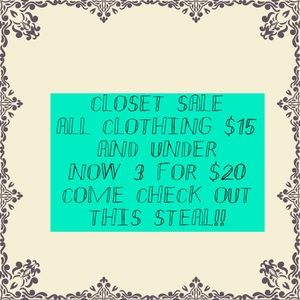 Closet sale!!